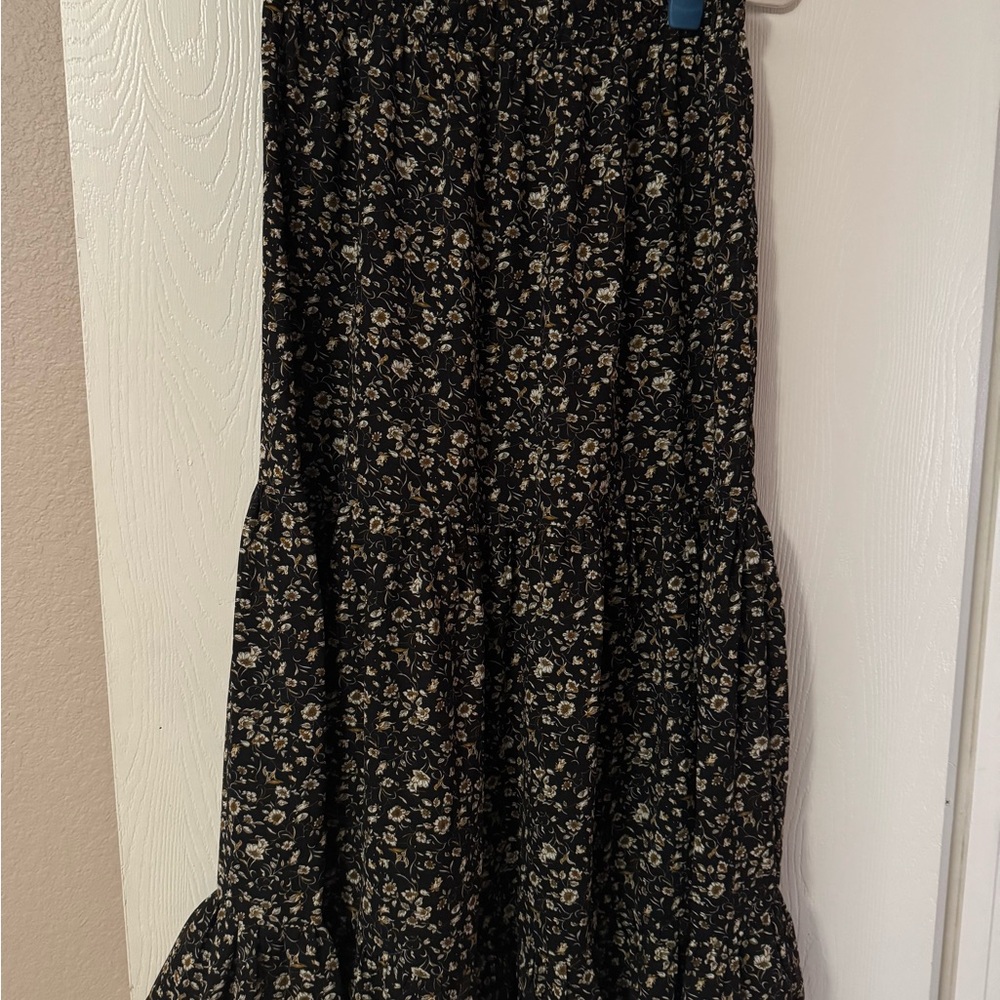 Smashed Lemon Floral Maxi Skirt Boho Tiered Flowy Size 10